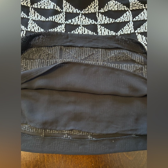 ZARA Blogger Favourite Embellished Beaded Mini Skirt L Lined Hidden Side Zipper - Picture 14 of 16